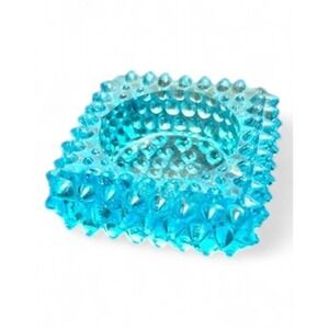 Vintage Fenton Hobnail Aqua Blue Salt Cellar Tealight‎ Holder 1950s Glass